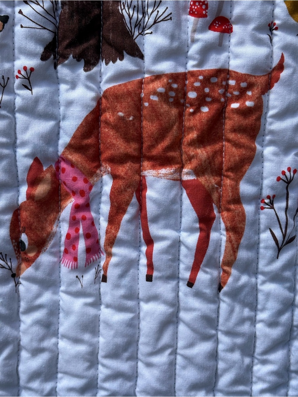 Handmade Blue & White Woodland Animals Quilted/made from a panel, whimsical - Picture 4 of 8